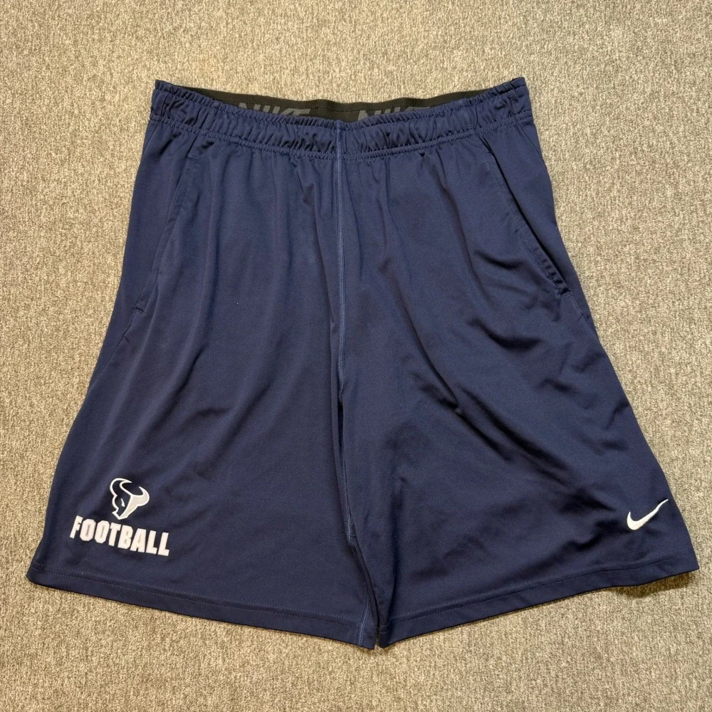 Nike Houston Texans Football Dri-FIT Athletic Shorts Mens XL Navy 728203-419